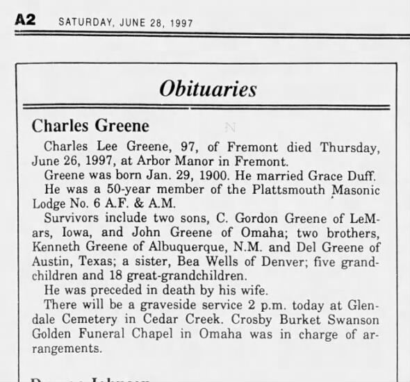 Clipping from Fremont Tribune